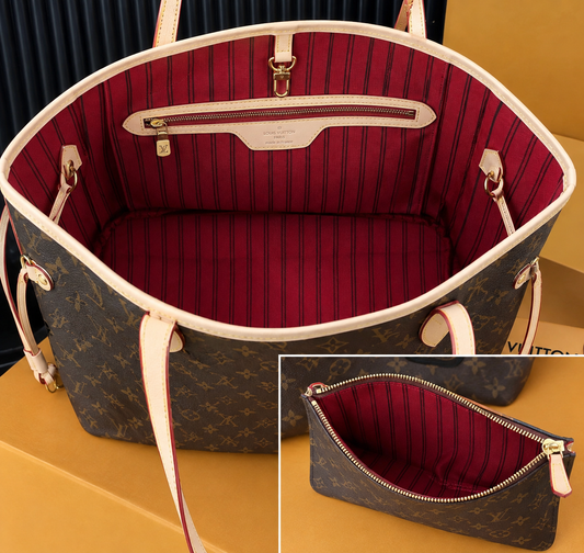 Women's Large Monogram Tote Bag with Matching Pouch