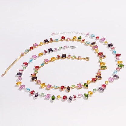 Luxury Colourful Crystal Zircon Necklace for women