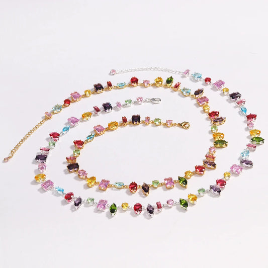 Luxury Colourful Crystal Zircon Necklace for women