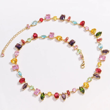 Luxury Colourful Crystal Zircon Necklace for women