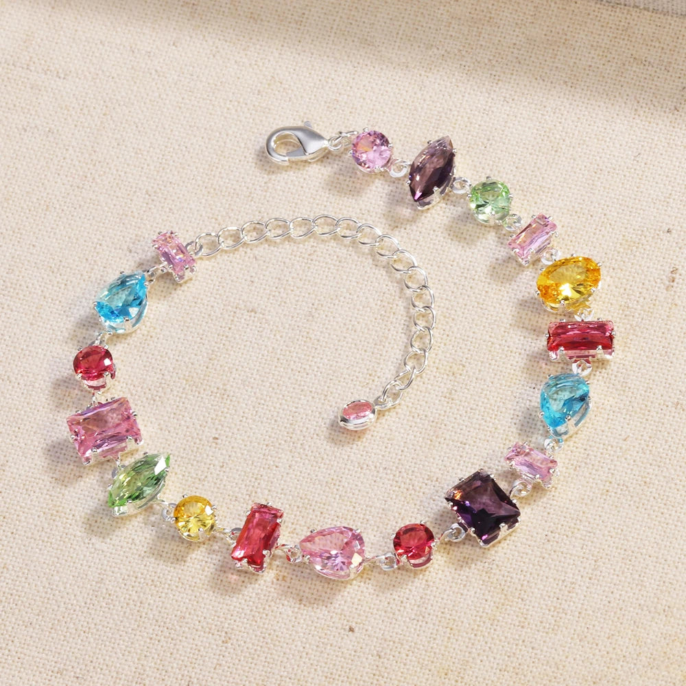 Luxury Colourful Crystal Zircon Necklace for women