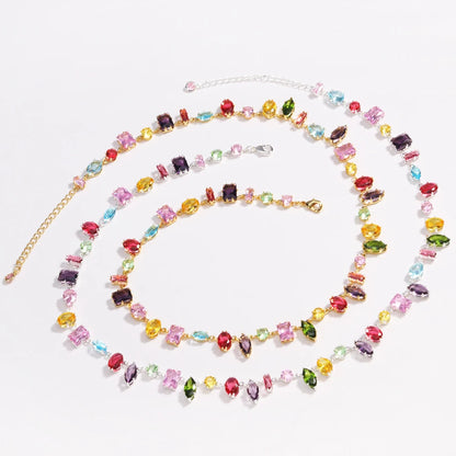 Luxury Colourful Crystal Zircon Necklace for women