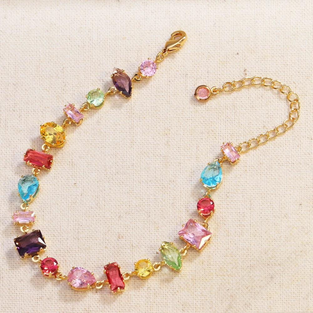 Luxury Colourful Crystal Zircon Necklace for women