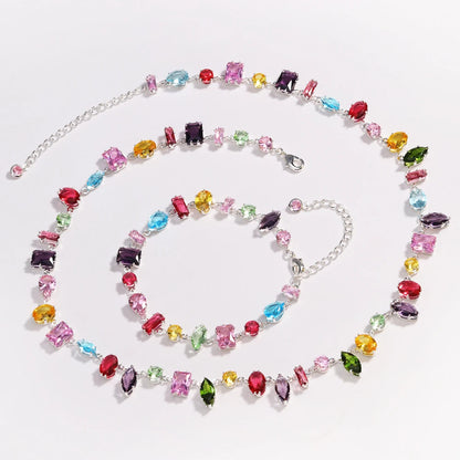 Luxury Colourful Crystal Zircon Necklace for women