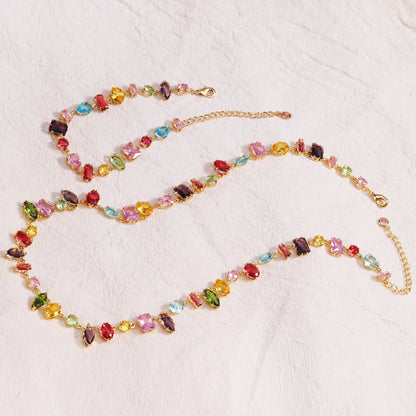 Luxury Colourful Crystal Zircon Necklace for women