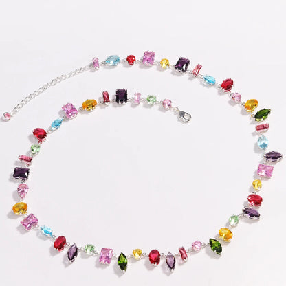 Luxury Colourful Crystal Zircon Necklace for women