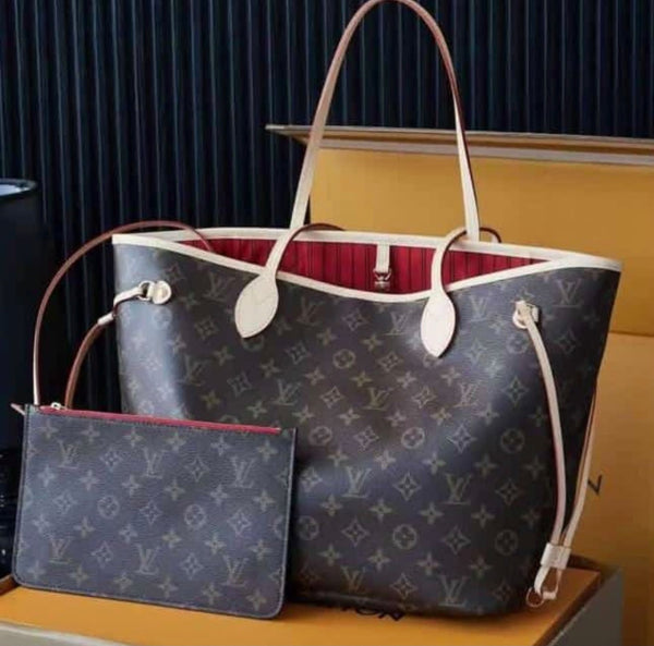 Women's Large Monogram Tote Bag with Matching Pouch