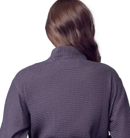 Knee-Length Waffle Robe for Women